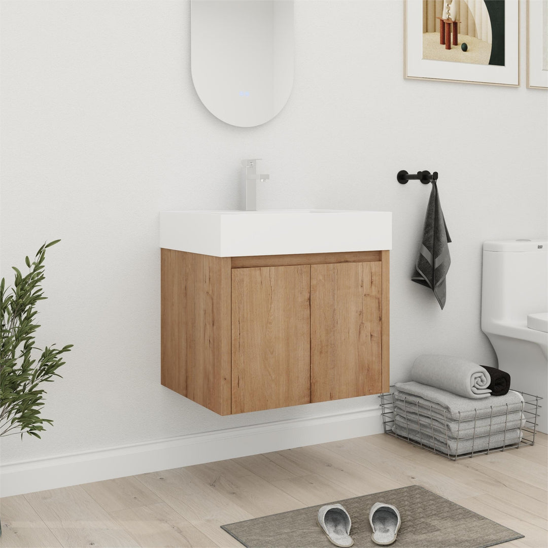 Bathroom Vanity with Sink in 24/30/36 Inch, Floating Bathroom Vanity with Soft Close Door