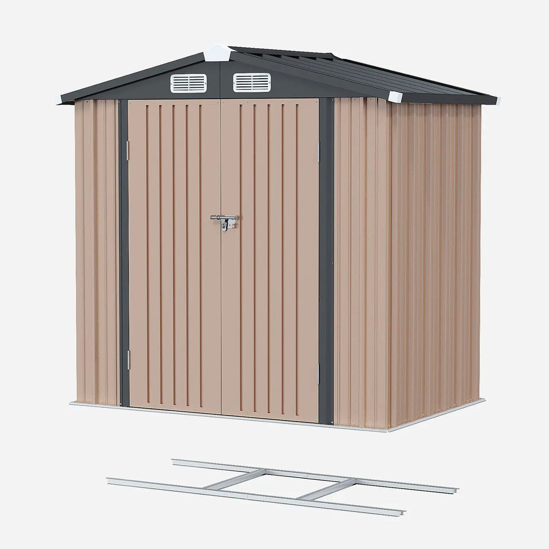 Outdoor Metal Storage Shed with Subfloor Channels ,Lockable Door, Vents for Patio