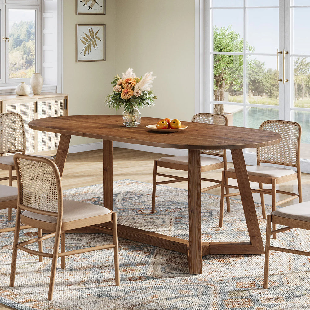 Solid Wood Dining Table, Kitchen Table, Living Room Office Accent Dining Table Gathering Table
