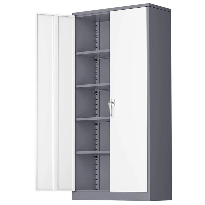 Metal Garage Storage Cabinets ( 72'' H X 36'' W X 18'' D ) with 4 Adjustable Shelves and Lockable Doors
