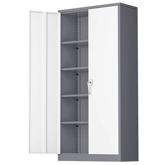 Metal Garage Storage Cabinets ( 72'' H X 36'' W X 18'' D ) with 4 Adjustable Shelves and Lockable Doors