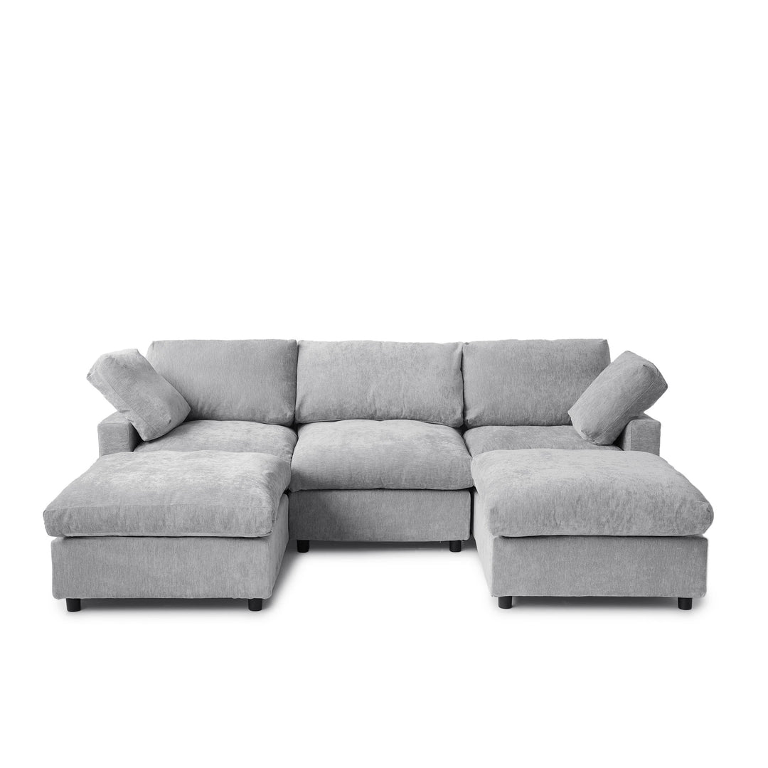Modern Cloud Sectional Couches for Living Room Set, Chenille U-Shaped Sofa Couch