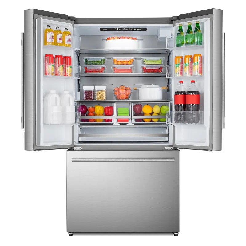 22.4 Cu. Ft. 3-Door French Door Refrigerator with Water Dispenser and Automatic Ice Maker in Stainless Steel, Counter Depth
