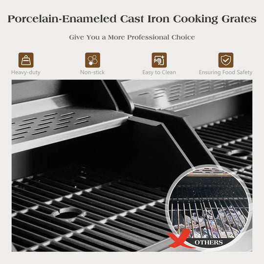 Synae  3 - Burner 2-In-1 Charcoal and Gas Grill
