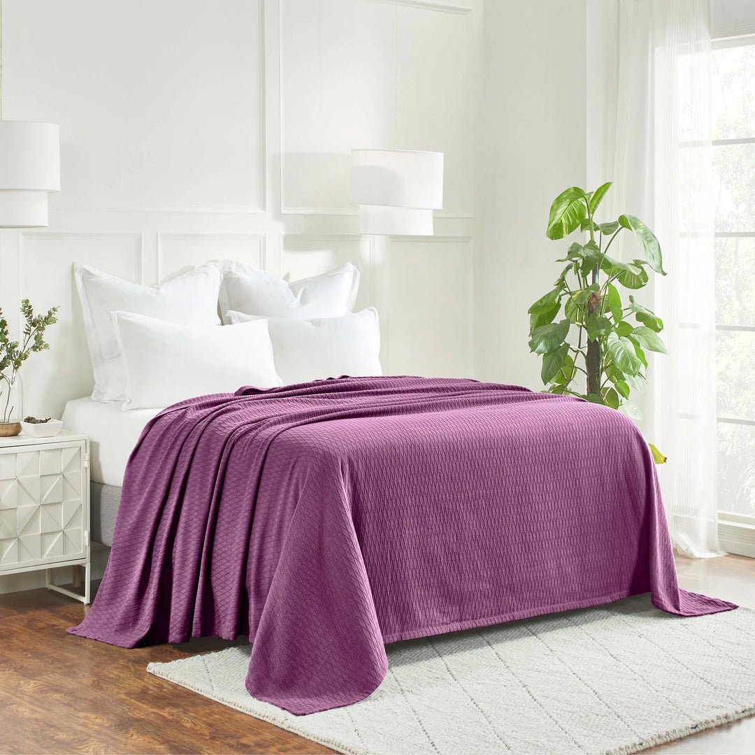 Diamond Weave All-Season Bedding Cotton Blanket