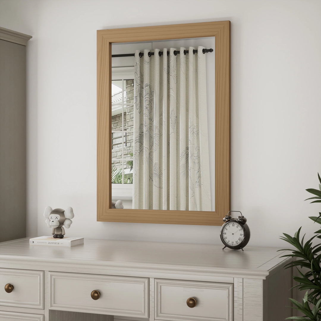 Farmhouse Barn Door Solid Wood Frame Bathroom Vanity Wall Mirror