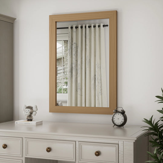 Farmhouse Barn Door Solid Wood Frame Bathroom Vanity Wall Mirror