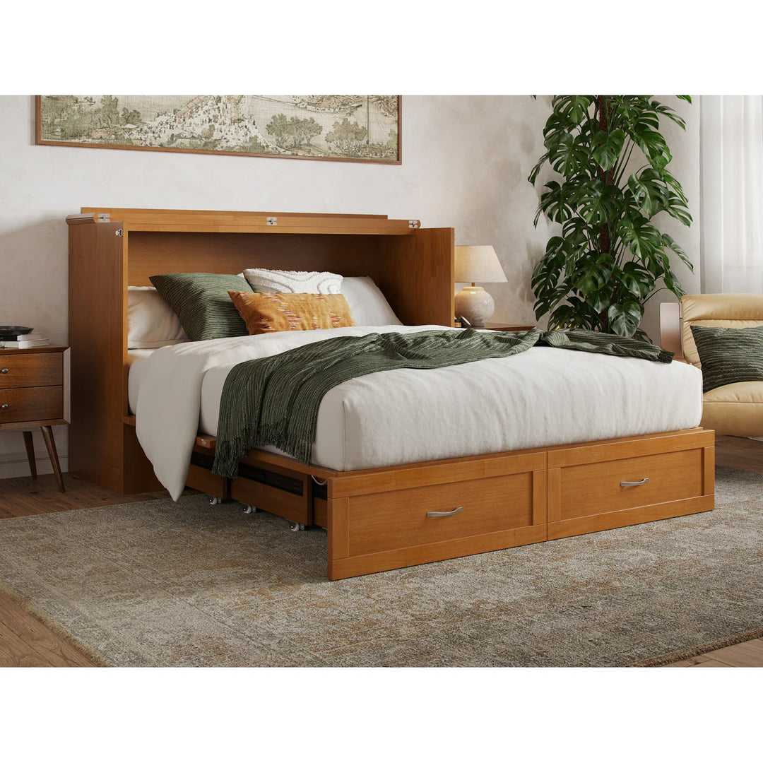 Hamilton Murphy Bed Chest with Mattress and Storage Drawer