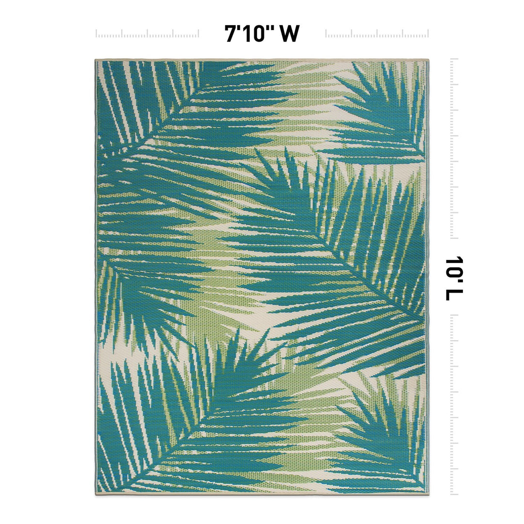 Tropical Floral Reversible Plastic Outdoor Rugs