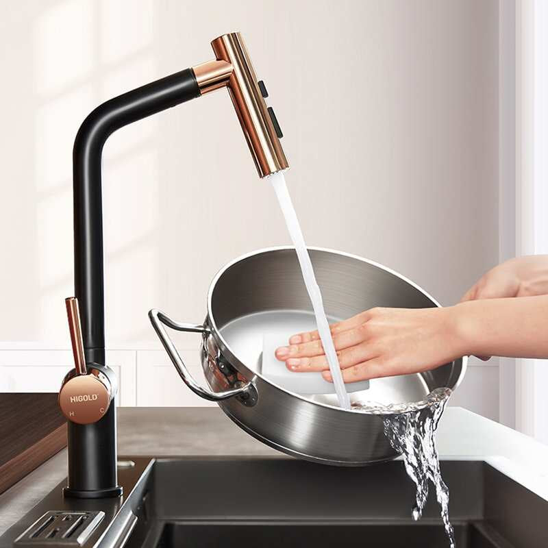 Kitchen Faucet with Pull down Sprayer, Cold & Hot Water Function