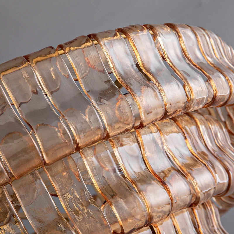 36In-67.4 In. 6-Lights Gold Crystal Drum Chandelier