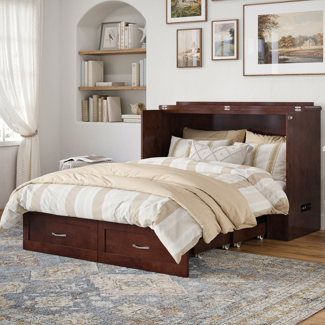 Hamilton Murphy Bed Chest with Mattress and Storage Drawer