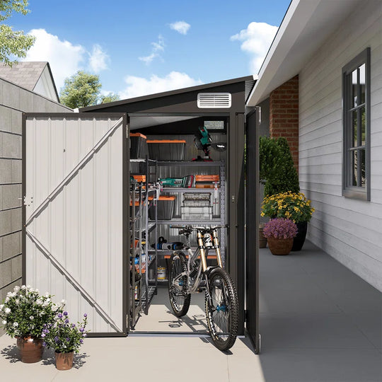 7 Ft. 6 In. W X 3 Ft. 8 In. D Metal Lean-To Storage Shed
