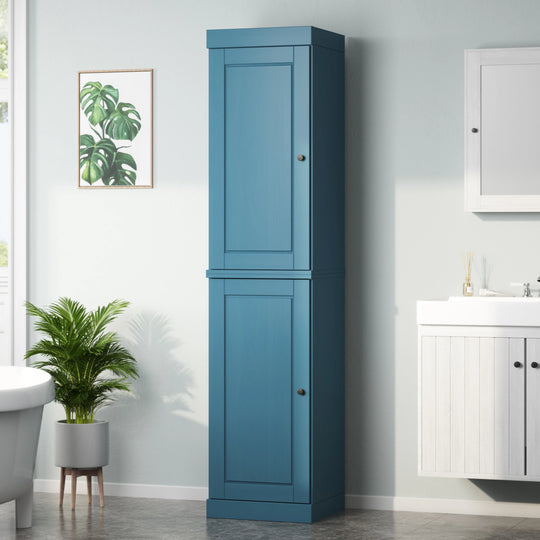100% Solid Wood Bathroom Storage Cabinet, Adjustable Shelves, 16.5" Wide, 35.75" Tall