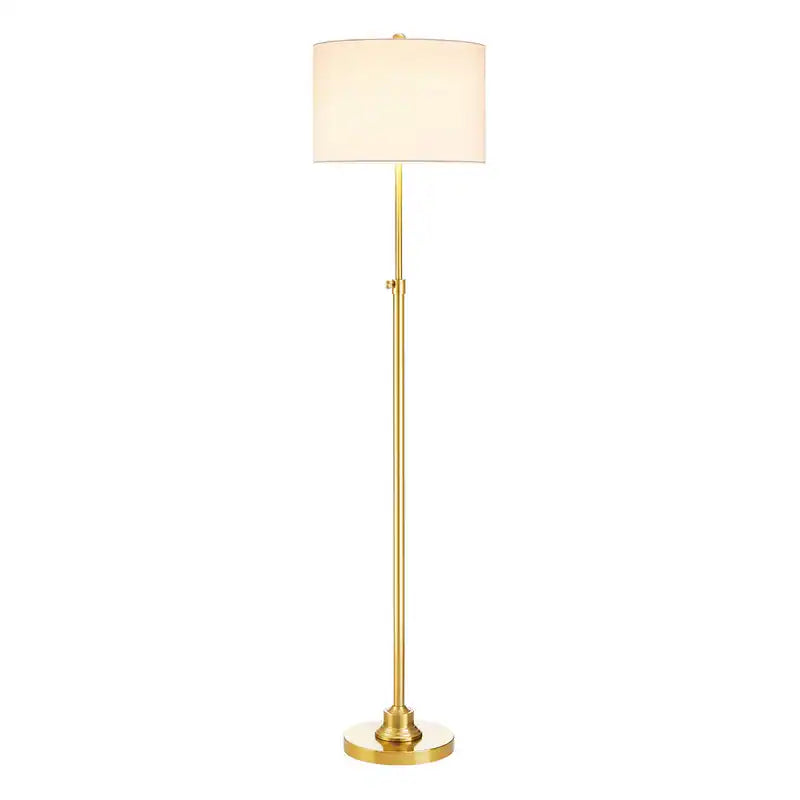 63.5" Standard Adjustable Floor Lamp with Fabric Linen Shade