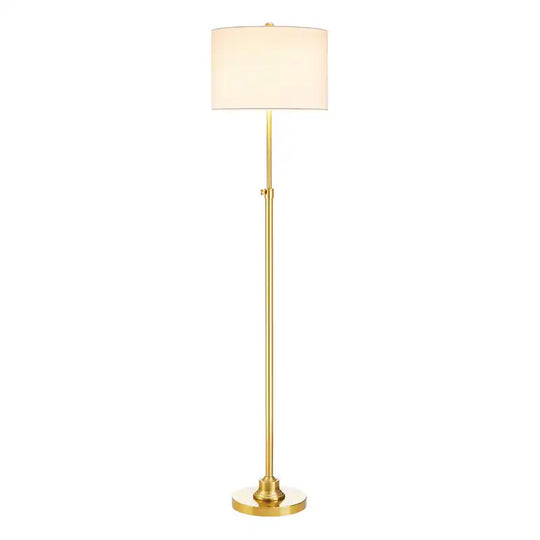 63.5" Standard Adjustable Floor Lamp with Fabric Linen Shade