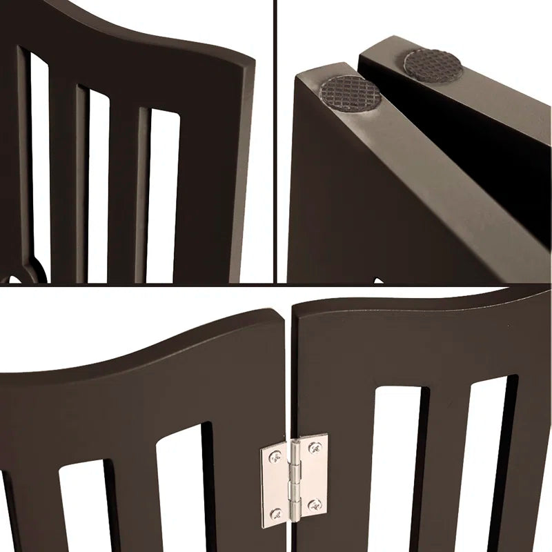 Trimate, Pet Gate, Wooden Free Standing Dog Gate for Small Dogs and Cats. Great Folding Fence for Doorways, Halls, Stairs. White