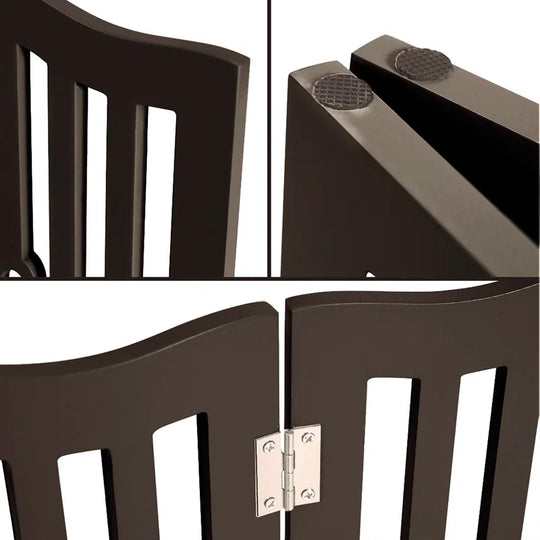 Trimate, Pet Gate, Wooden Free Standing Dog Gate for Small Dogs and Cats. Great Folding Fence for Doorways, Halls, Stairs. White