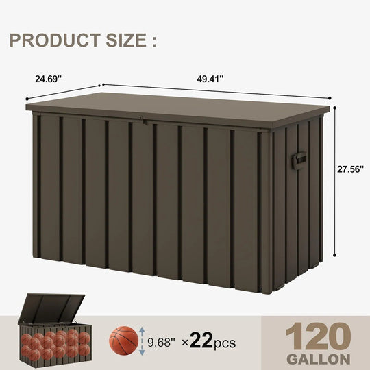 Outdoor Deck Box Waterproof Lockable Storage Box Container with Lid