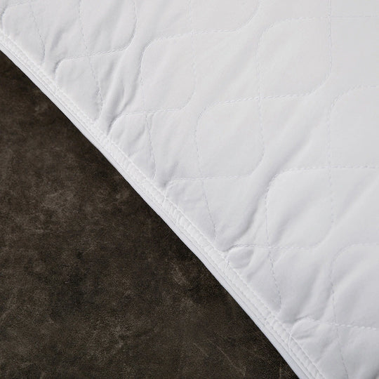 2 Pack Goose Feather down Pillows with Quilted Cotton Cover - White