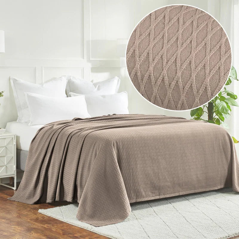 Diamond Weave All-Season Bedding Cotton Blanket