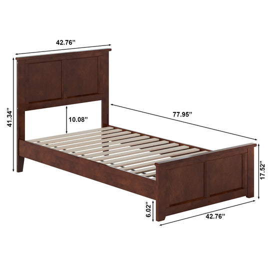 Charlotte Solid Wood Low Profile Platform Bed with Matching Footboard