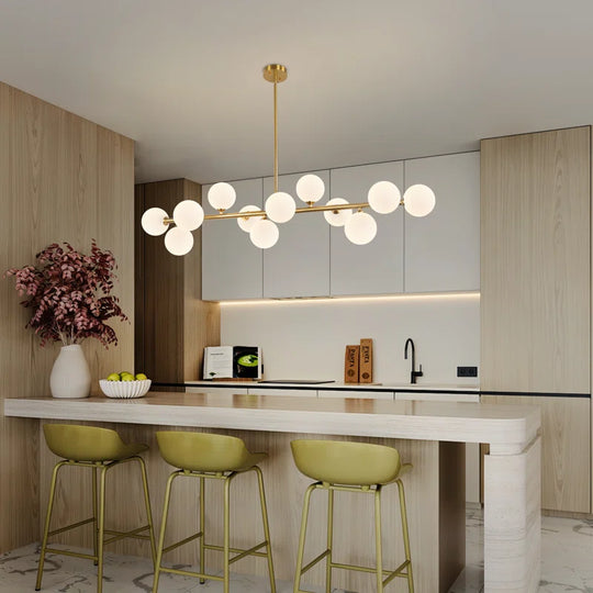12-Light Dimmable Chandelier Modern Chandelier Linear Chandelier Dining Room Chandelier