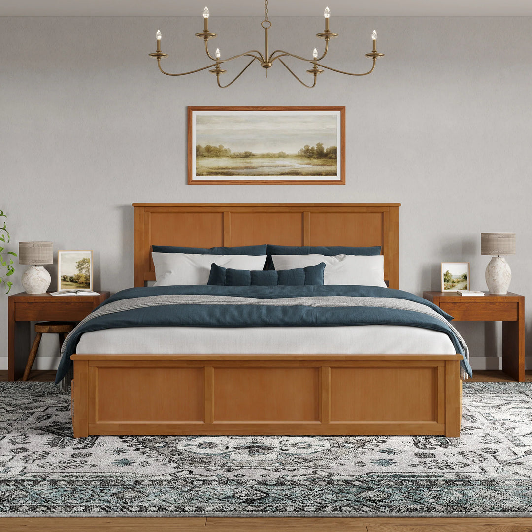Charlotte Solid Wood Low Profile Platform Bed with Matching Footboard