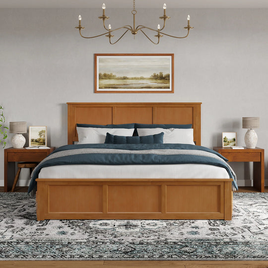 Charlotte Solid Wood Low Profile Platform Bed with Matching Footboard