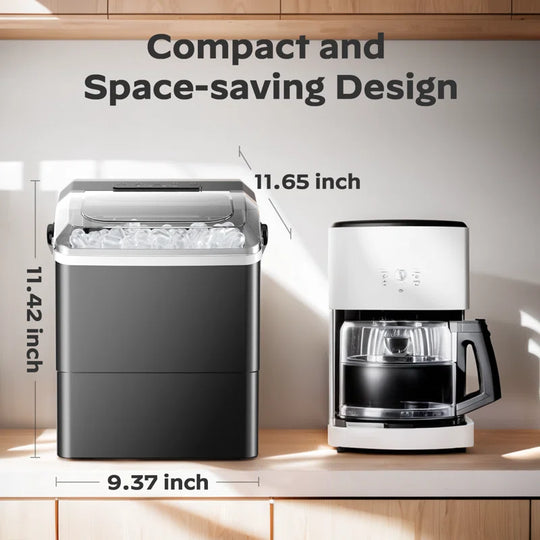 26 Lbs 2 Sizes of Bullet Ice Maker, Camping and Party Ice Maker with Handle, Kitchen Portable Ice Maker Machine with Self-Cleaning