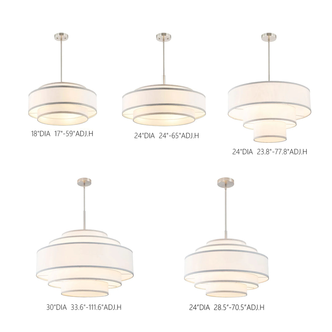 Getledel 30 In. 7-Light Dimmable Tiered Drum Chandelier