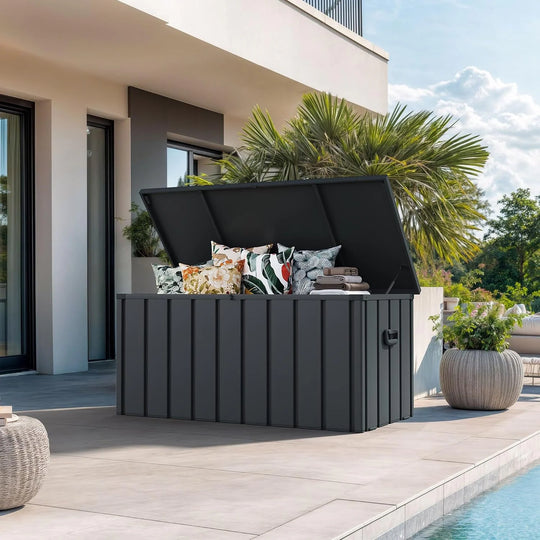 Outdoor Deck Box Waterproof Lockable Storage Box Container with Lid