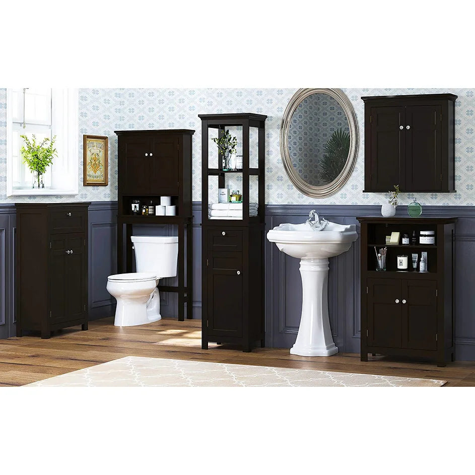 Spirich Home Bathroom Shelf Over-The-Toilet, Bathroom Spacesaver, Bathroom Bathroom Storage Cabinet Organizer with Drawer