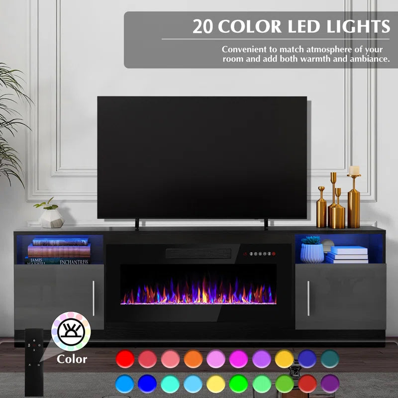 Alazik TV Stand for Tvs up to 78" with Fireplace Included