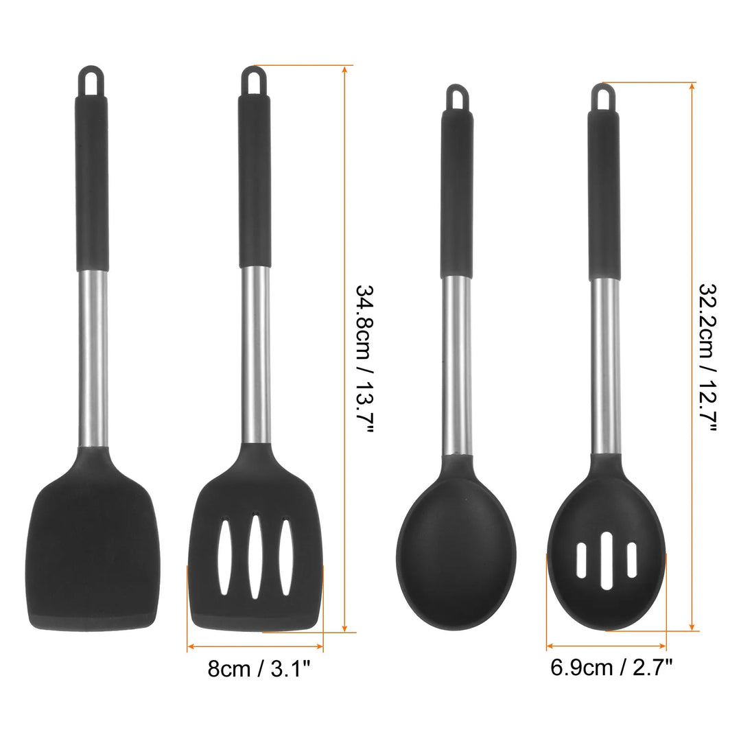Silicone Cooking Spatulas and Spoons, Heat Resistant Cooking Utensils Set