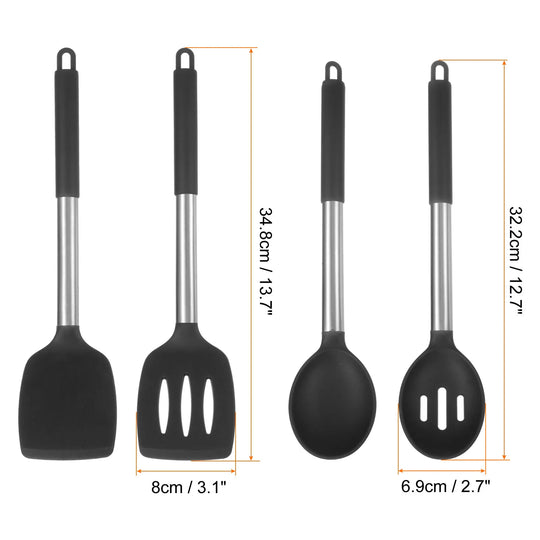 Silicone Cooking Spatulas and Spoons, Heat Resistant Cooking Utensils Set