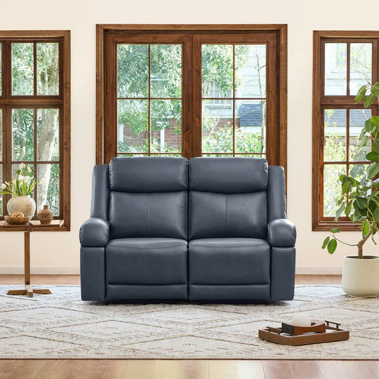 Hadlee Genuine Leather Reclining Sofa with Multi-Function Console.