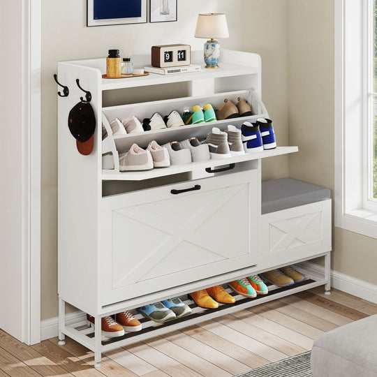 Shoe Storage Cabinet with Drawers Entryway Shoe Storage