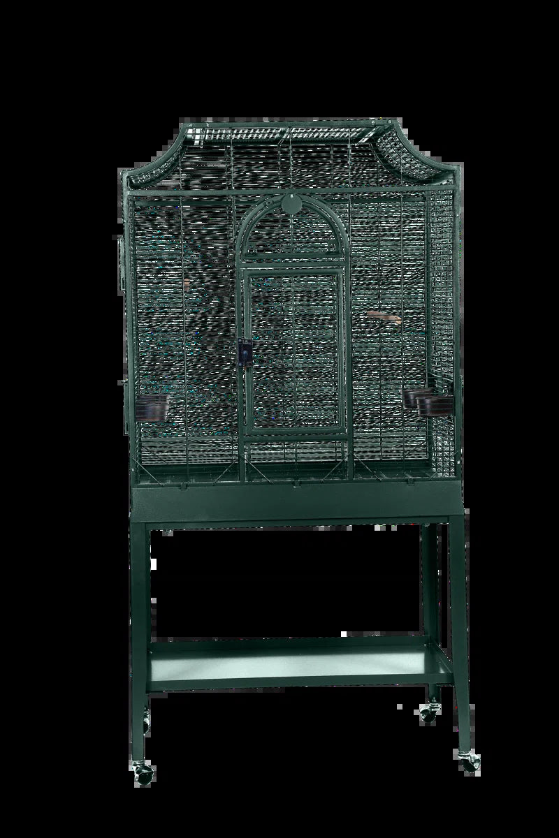 Charlonda 63'' Iron Victorian Top Flight Cage with Wheels