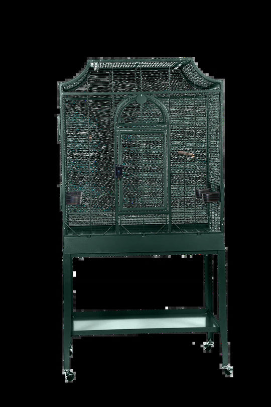 Charlonda 63'' Iron Victorian Top Flight Cage with Wheels