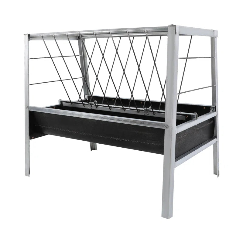 Large Capacity Livestock Feed Trough 2-In-1 Grain& Hay Feeder for Goats Sheep