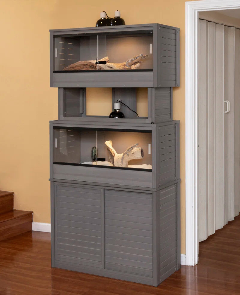 Cannock Medium Reptile Two Terrariums with Cabinet Stand Set