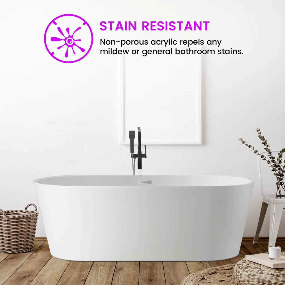 54" Acrylic Freestanding Soaking Bathtub