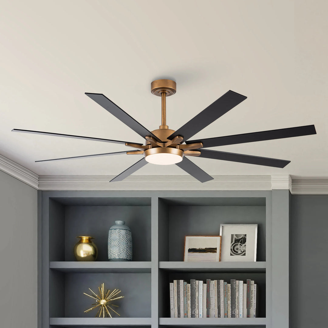 65-Inch Modern Reversible Dimmable Large Ceiling Fan with Light and Remote