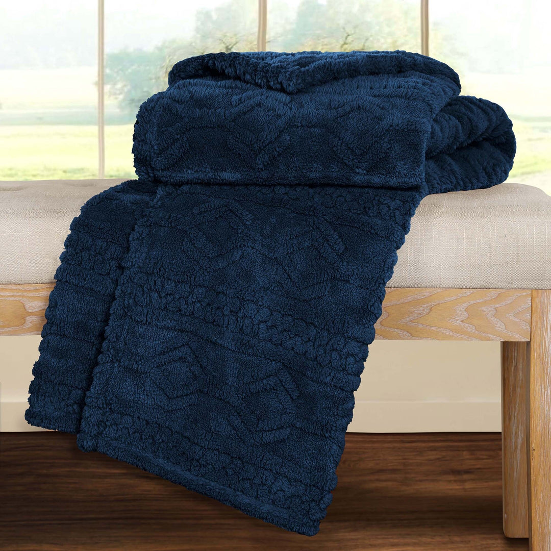 Arctic Boho Jacquard Plush Fluffy Fleece Blanket
