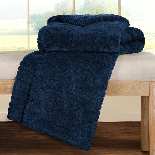 Arctic Boho Jacquard Plush Fluffy Fleece Blanket