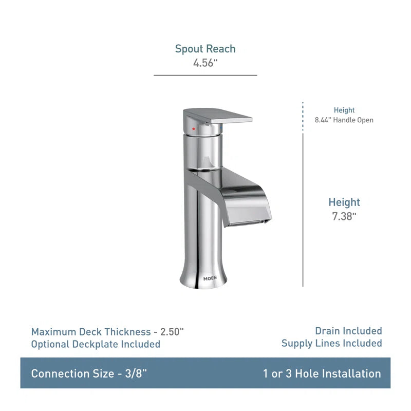 Genta LX Single Hole Bathroom Faucet with Drain Assembly