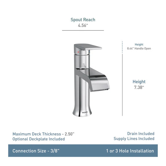 Genta LX Single Hole Bathroom Faucet with Drain Assembly