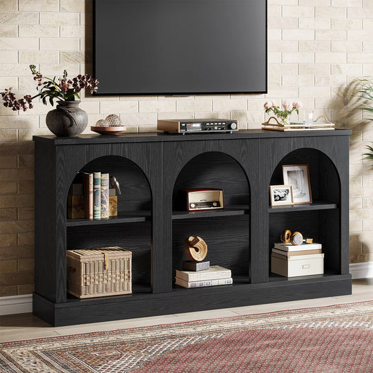 Farmhouse TV Stand for Tvs up to 65 Inches, Farmhouse Entertainment Center with Storage