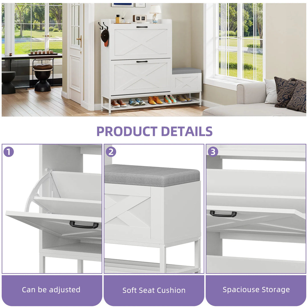 Shoe Storage Cabinet with Drawers Entryway Shoe Storage
